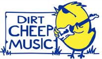 Dirt Cheep Music logo, including a cartoon bird wearing sunglasses and playing guitar